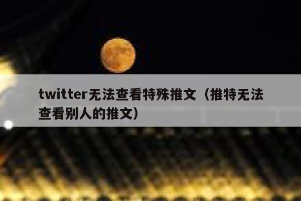 twitter无法查看特殊推文（推特无法查看别人的推文） 第1张
