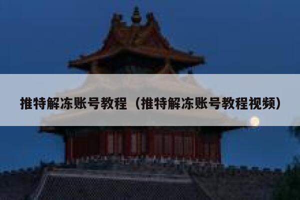 推特解冻账号教程（推特解冻账号教程视频） 第1张