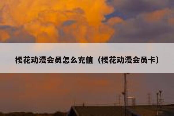 樱花动漫会员怎么充值（樱花动漫会员卡） 第1张