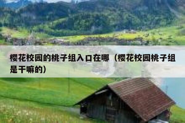 樱花校园的桃子组入口在哪（樱花校园桃子组是干嘛的） 第1张