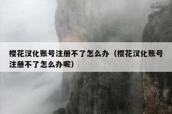 樱花汉化账号注册不了怎么办（樱花汉化账号注册不了怎么办呢） 第1张