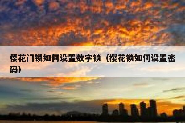 樱花门锁如何设置数字锁（樱花锁如何设置密码） 第1张