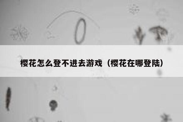 樱花怎么登不进去游戏（樱花在哪登陆） 第1张