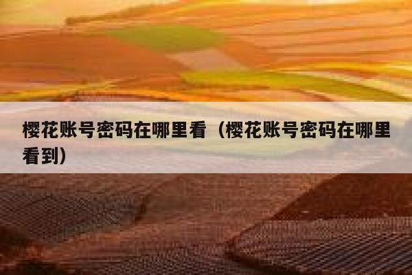 樱花账号密码在哪里看（樱花账号密码在哪里看到） 第1张