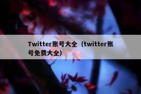 Twitter账号大全（twitter账号免费大全） 第1张