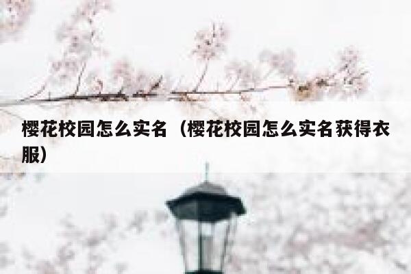 樱花校园怎么实名(樱花校园怎么实名获得衣服) 第1张 樱花校园怎么实名(樱花校园怎么实名获得衣服) 第1张