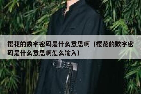 樱花的数字密码是什么意思啊（樱花的数字密码是什么意思啊怎么输入） 第1张
