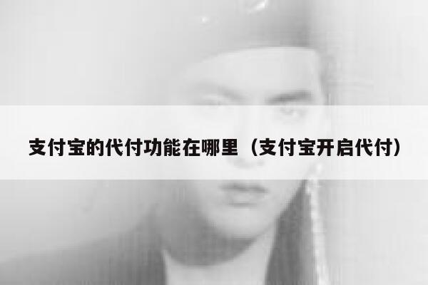 支付宝的代付功能在哪里（支付宝开启代付） 第1张