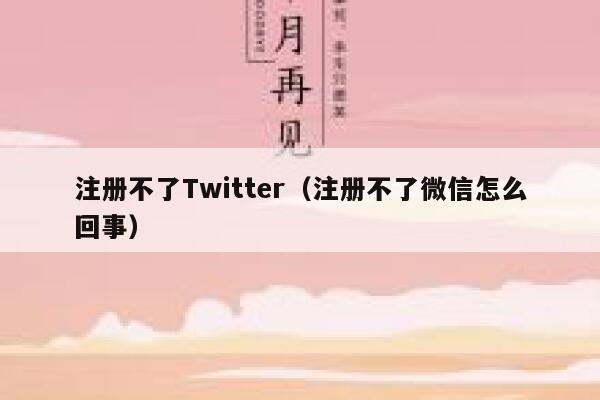 注册不了Twitter（注册不了微信怎么回事） 第1张