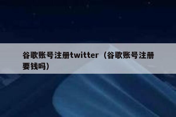 谷歌账号注册twitter（谷歌账号注册要钱吗） 第1张