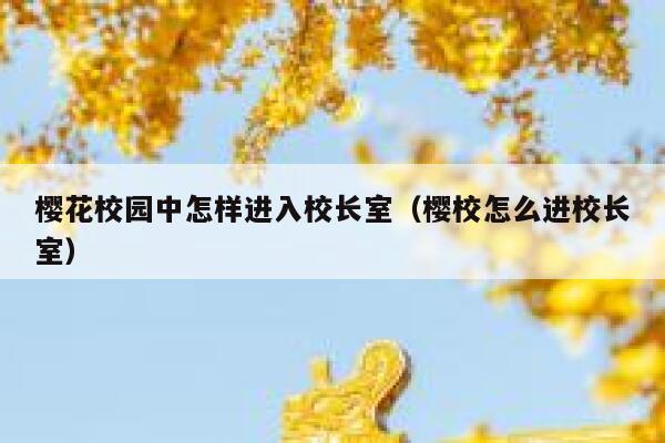 樱花校园中怎样进入校长室（樱校怎么进校长室） 第1张