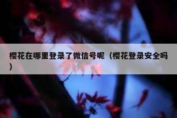 樱花在哪里登录了微信号呢（樱花登录安全吗） 第1张