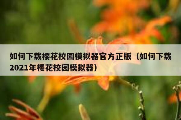 如何下载樱花校园模拟器官方正版（如何下载2021年樱花校园模拟器） 第1张