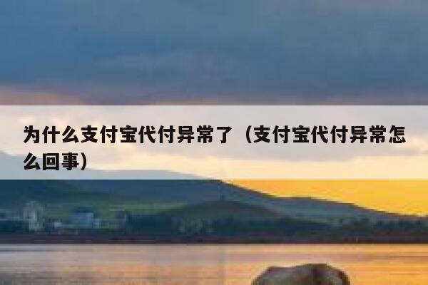为什么支付宝代付异常了（支付宝代付异常怎么回事） 第1张