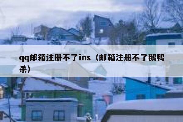 qq邮箱注册不了ins（邮箱注册不了鹅鸭杀） 第1张