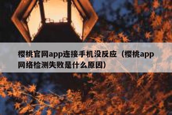 樱桃官网app连接手机没反应（樱桃app网络检测失败是什么原因） 第1张
