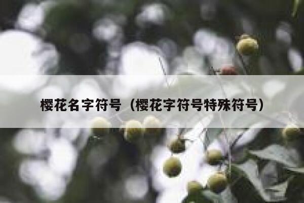 樱花名字符号（樱花字符号特殊符号） 第1张