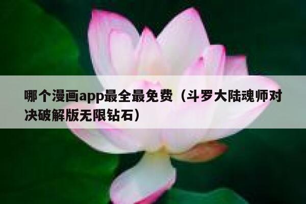 哪个漫画app最全最免费（斗罗大陆魂师对决破解版无限钻石） 第1张
