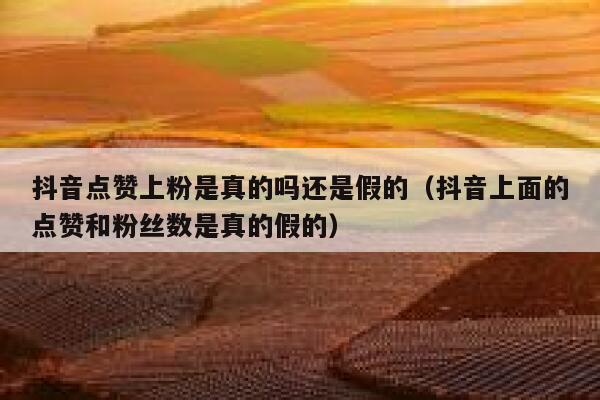 抖音点赞上粉是真的吗还是假的（抖音上面的点赞和粉丝数是真的假的） 第1张