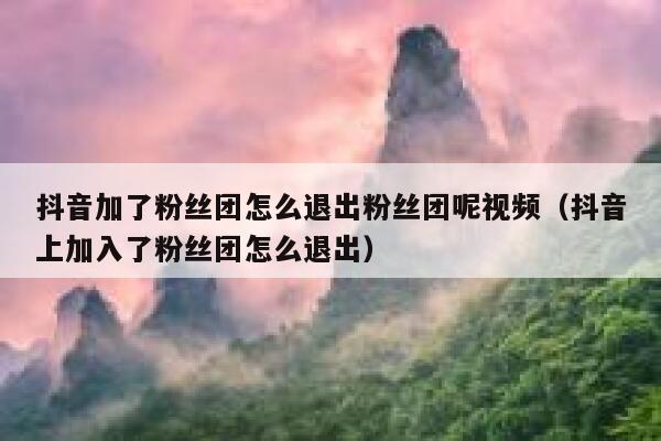 抖音加了粉丝团怎么退出粉丝团呢视频（抖音上加入了粉丝团怎么退出） 第1张