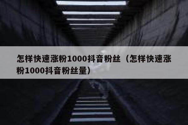 怎样快速涨粉1000抖音粉丝（怎样快速涨粉1000抖音粉丝量） 第1张