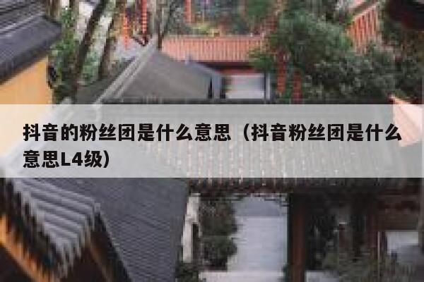 抖音的粉丝团是什么意思（抖音粉丝团是什么意思L4级） 第1张