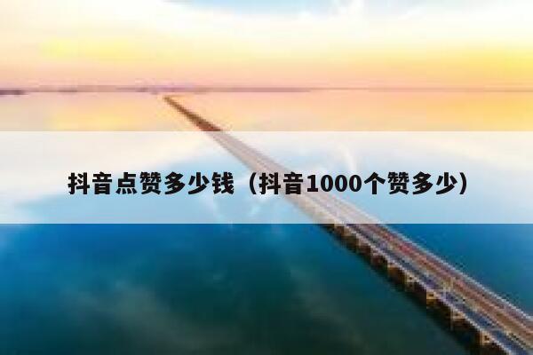抖音点赞多少钱（抖音1000个赞多少） 第1张