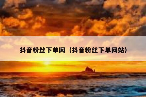 抖音粉丝下单网（抖音粉丝下单网站） 第1张