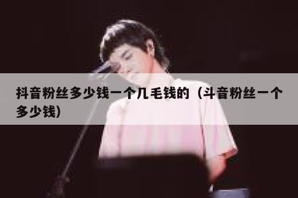 抖音粉丝多少钱一个几毛钱的（斗音粉丝一个多少钱） 第1张