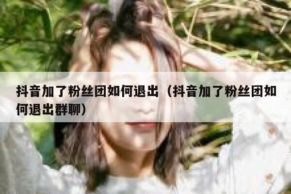 抖音加了粉丝团如何退出（抖音加了粉丝团如何退出群聊） 第1张