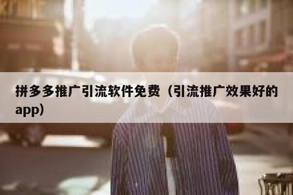 拼多多推广引流软件免费（引流推广效果好的app） 第1张