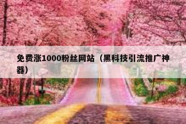 免费涨1000粉丝网站（黑科技引流推广神器） 第1张