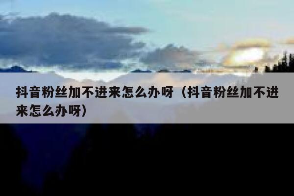 抖音粉丝加不进来怎么办呀（抖音粉丝加不进来怎么办呀） 第1张