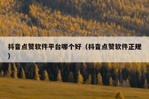 抖音点赞软件平台哪个好(抖音点赞软件正规) 第1张 抖音点赞软件平台哪个好(抖音点赞软件正规) 第1张