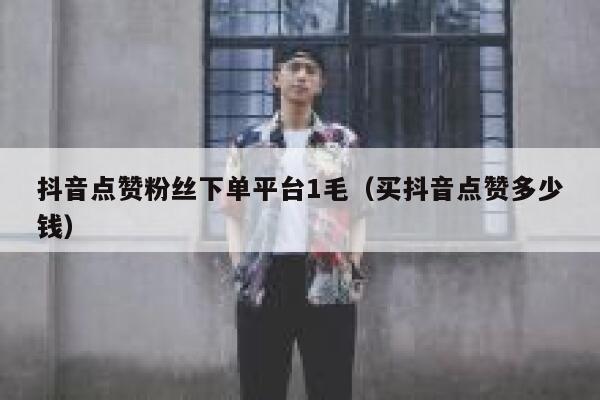 抖音点赞粉丝下单平台1毛（买抖音点赞多少钱） 第1张