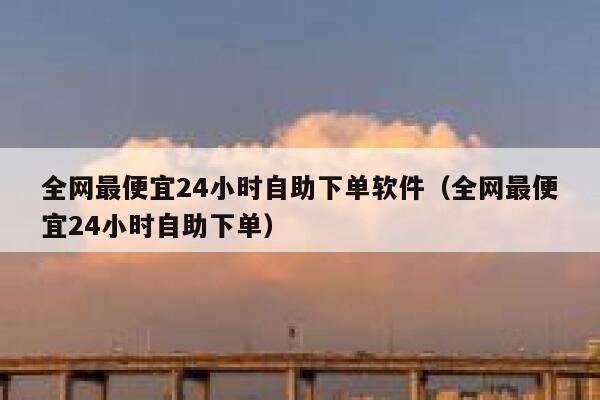 全网最便宜24小时自助下单软件（全网最便宜24小时自助下单） 第1张