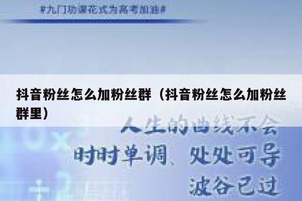 抖音粉丝怎么加粉丝群（抖音粉丝怎么加粉丝群里） 第1张