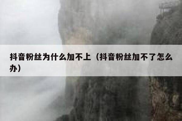 抖音粉丝为什么加不上（抖音粉丝加不了怎么办） 第1张
