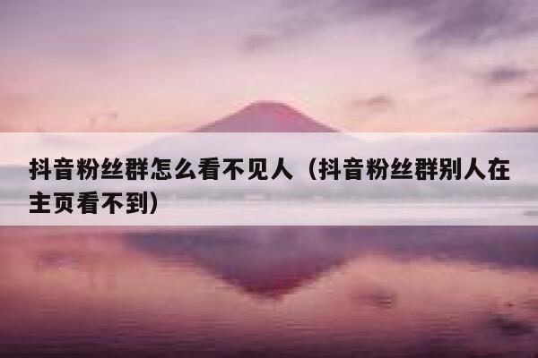 抖音粉丝群怎么看不见人（抖音粉丝群别人在主页看不到） 第1张