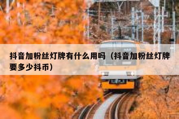 抖音加粉丝灯牌有什么用吗（抖音加粉丝灯牌要多少抖币） 第1张