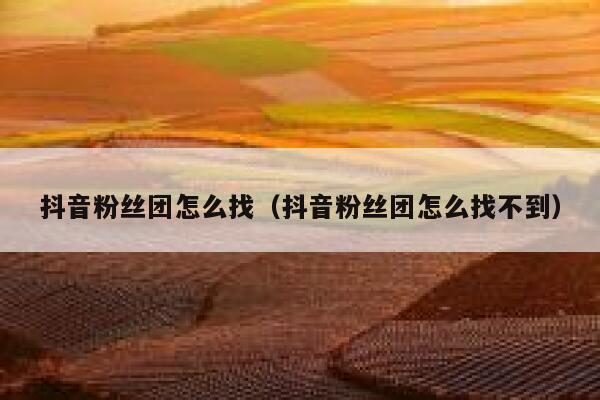 抖音粉丝团怎么找（抖音粉丝团怎么找不到） 第1张