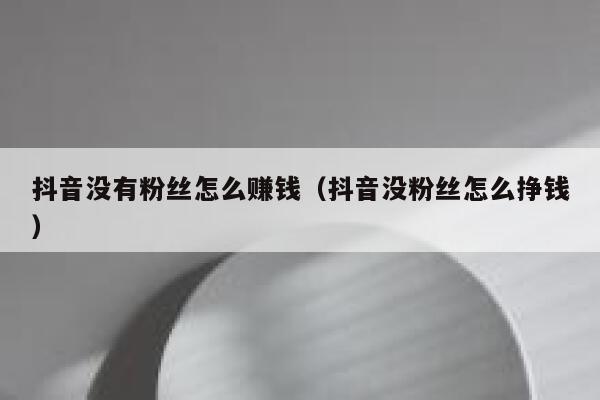 抖音没有粉丝怎么赚钱（抖音没粉丝怎么挣钱） 第1张