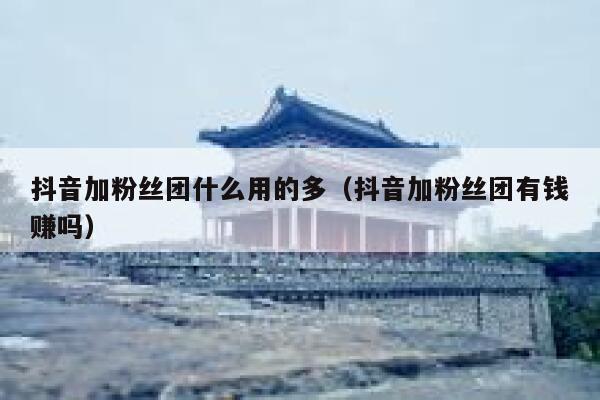 抖音加粉丝团什么用的多（抖音加粉丝团有钱赚吗） 第1张