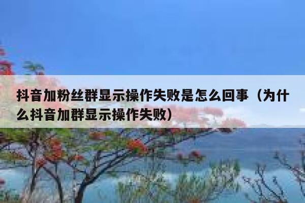 抖音加粉丝群显示操作失败是怎么回事（为什么抖音加群显示操作失败） 第1张
