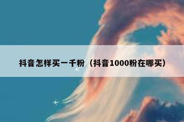 抖音怎样买一千粉（抖音1000粉在哪买） 第1张