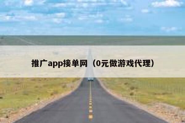 推广app接单网（0元做游戏代理） 第1张