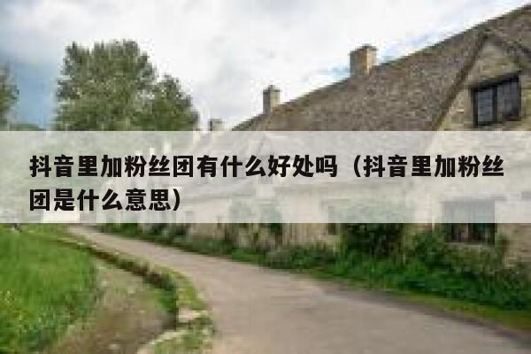抖音里加粉丝团有什么好处吗（抖音里加粉丝团是什么意思） 第1张