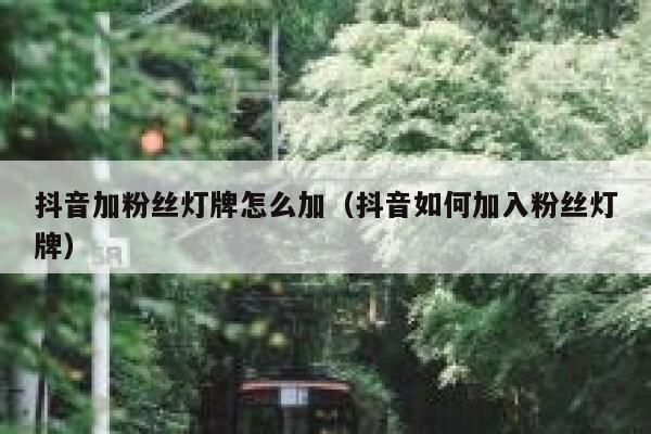 抖音加粉丝灯牌怎么加（抖音如何加入粉丝灯牌） 第1张