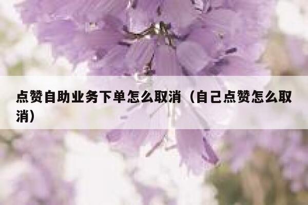 点赞自助业务下单怎么取消（自己点赞怎么取消） 第1张