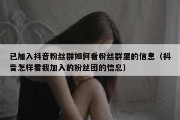 已加入抖音粉丝群如何看粉丝群里的信息（抖音怎样看我加入的粉丝团的信息） 第1张